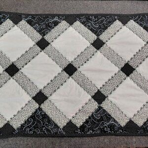 Black & White Elegance Table Runner